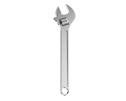 Adjustable spanner isolated on background. 3d rendering - illustration png