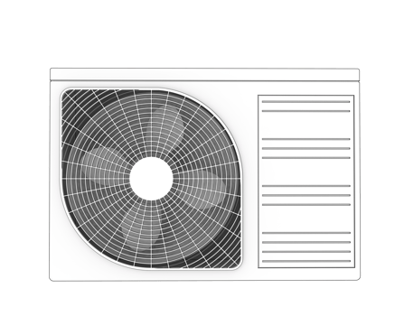 AC unit isolated on background. 3d rendering - illustration png