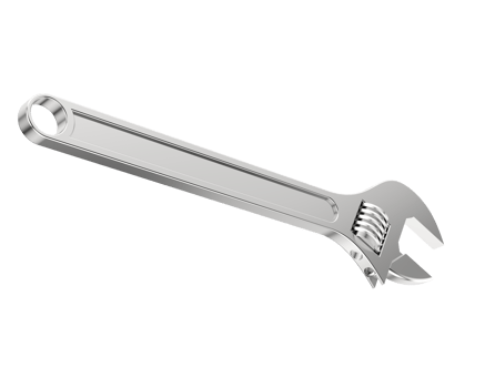 Adjustable spanner isolated on background. 3d rendering - illustration png