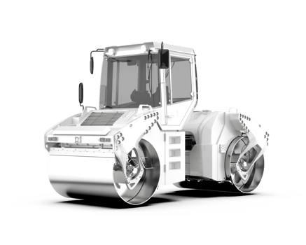 A white construction vehicle is shown on a black background png