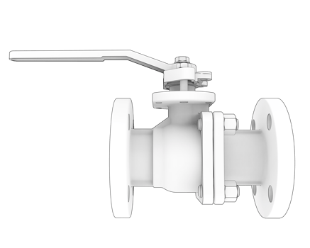 A white ball valve on a black background png