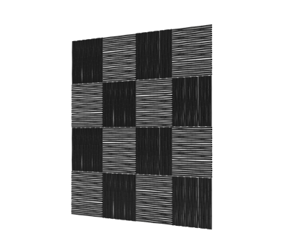 A black and white square rug with squares png