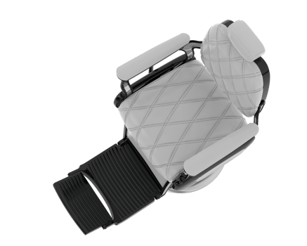 A white and black chair with a seat and back png