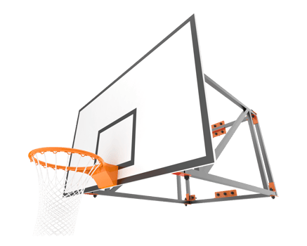 A basketball hoop with a net on a black background png