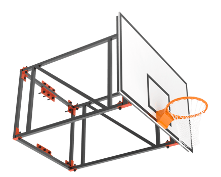 A basketball hoop with a net on top of it png