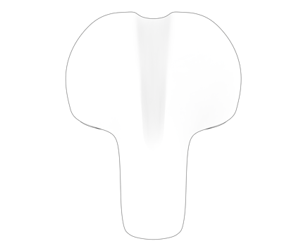 A white plastic headrest on a black background png