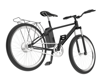 A black and white illustration of a bicycle png