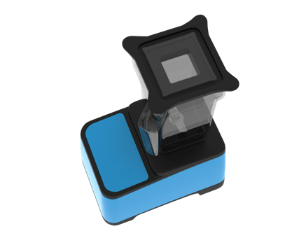 A blue and black camera with a lens png