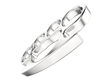 A silver ring with a large knuckle on it png