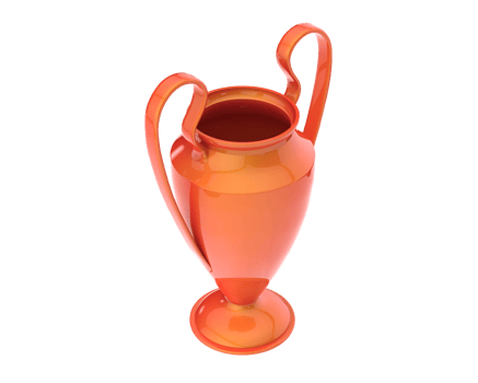 A large orange vase with two handles png