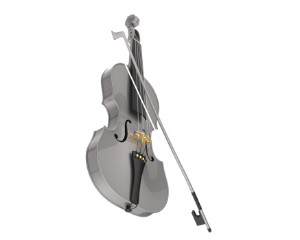 Wooden violin isolated on white background png