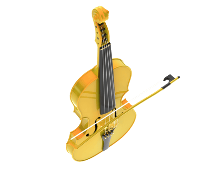 Wooden violin isolated on white background png