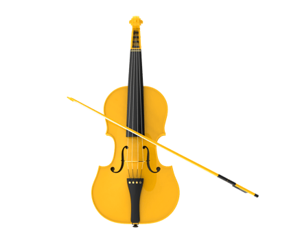 Wooden violin isolated on white background png