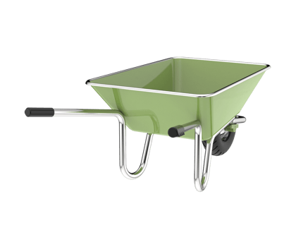 Wheelbarrow isolated on background. 3d rendering - illustration png