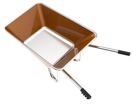 Wheelbarrow isolated on background. 3d rendering - illustration png