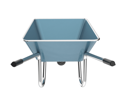 Wheelbarrow isolated on background. 3d rendering - illustration png