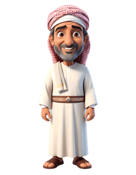 3d character of arab man wearing arabic clothing png
