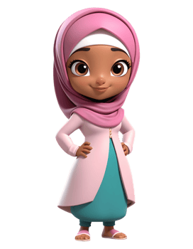 3d character of arab woman using robe and headscarf png