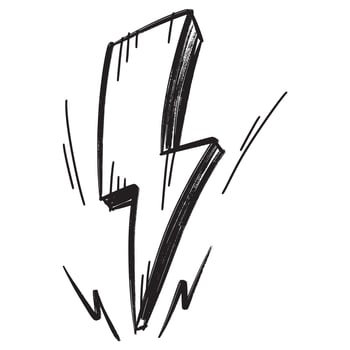 Doodle sketch style of electric lightning bolt symbol illustration for concept design. vector