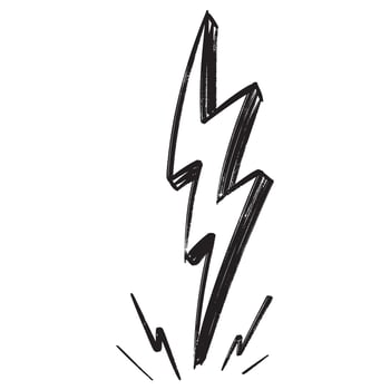 Doodle sketch style of electric lightning bolt symbol illustration for concept design. vector