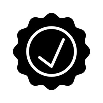 Official seal icon. with a soild style. Suitable for use on websites, UI and mobile apps. vector