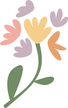 A colorful flower with green leaves png