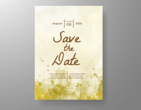 Wedding invitation with abstract watercolor background vector