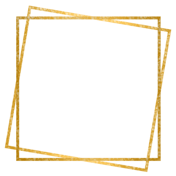 Glittery Gold Square Frame on a Transparent Background png