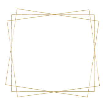 Gold Geometric Square Frame on a Transparent Background png