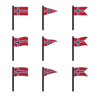Set of Norway Flag Icons Illustration vector