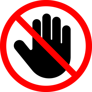 Stop Sign. Do not touch. Forbidden Sign with Stop hand Isolated Icon png