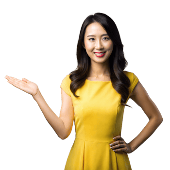 Confident young woman presenting with a welcoming smile png