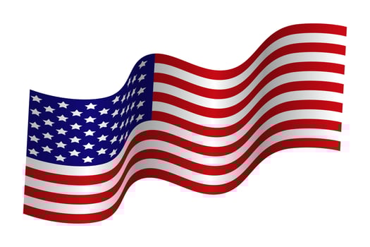 Iconic american flag with stars and stripes in motion. Emblem of independence and national spirit. vector