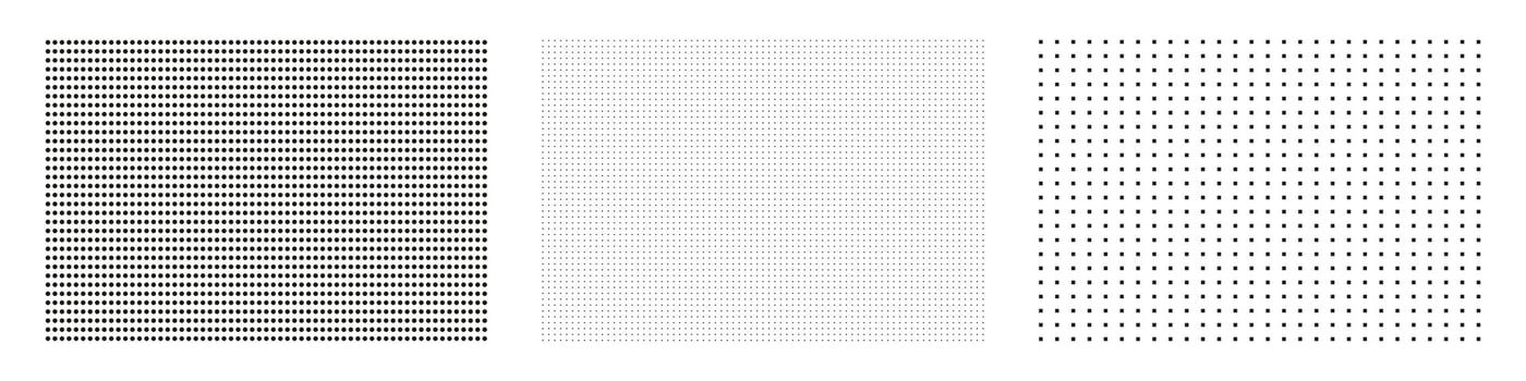 Halftone Dot Gradient Background Set. Modern Geometric Abstract Design. Isolated Illustration vector