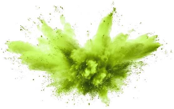 green color explosion isolated on transparant background png