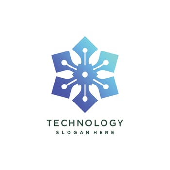 Techology logo with creative design idea concept vector