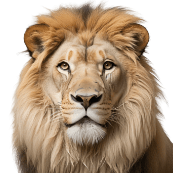 king lion on transparent background cutout png