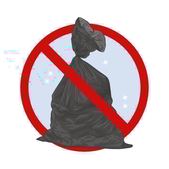 Illustration of no plastic bag vector