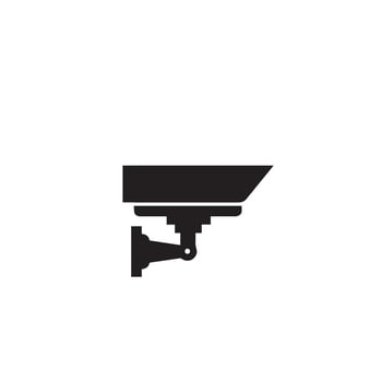 CC camera silhouette. CC TV camera logo, cc camera black icon. vector