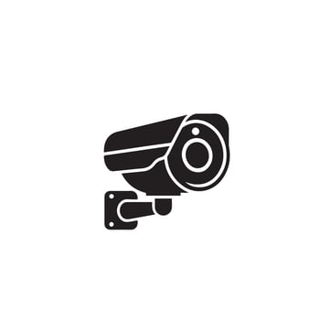 CC camera silhouette. CC TV camera logo, cc camera black icon. vector