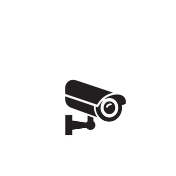 CC camera silhouette. CC TV camera logo, cc camera black icon. vector