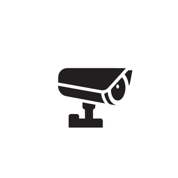 CC camera silhouette. CC TV camera logo, cc camera black icon. vector
