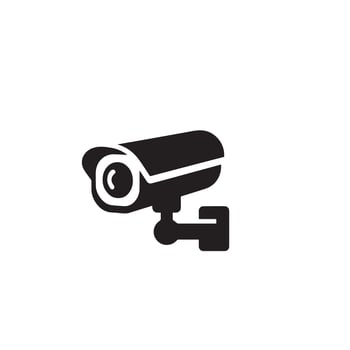 CC camera silhouette. CC TV camera logo, cc camera black icon. vector