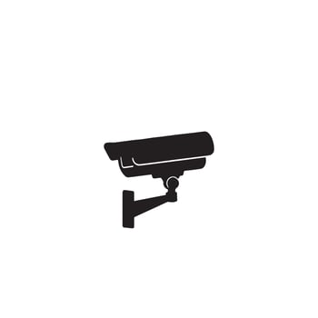CC camera silhouette. CC TV camera logo, cc camera black icon. vector