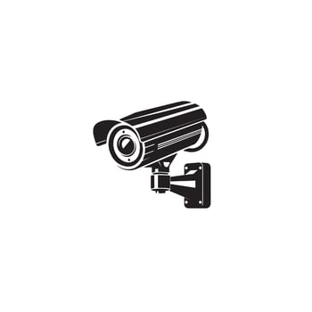 CC camera silhouette. CC TV camera logo, cc camera black icon. vector