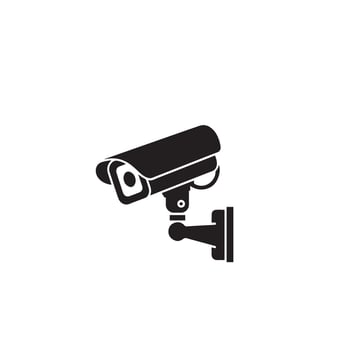 CC camera silhouette. CC TV camera logo, cc camera black icon. vector