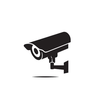 CC camera silhouette. CC TV camera logo, cc camera black icon. vector