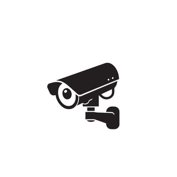 CC camera silhouette. CC TV camera logo, cc camera black icon. vector