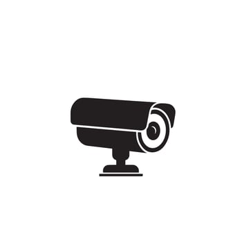 CC camera silhouette. CC TV camera logo, cc camera black icon. vector