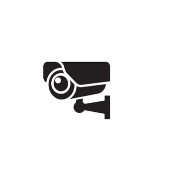 CC camera silhouette. CC TV camera logo, cc camera black icon. vector